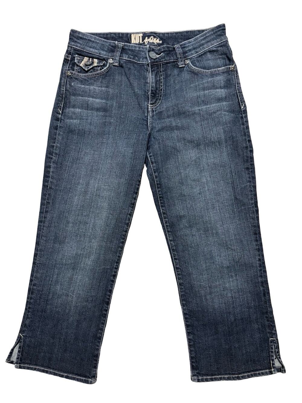 Kut from the Kloth Y2K Blue Washed Cropped Jeans Size 8